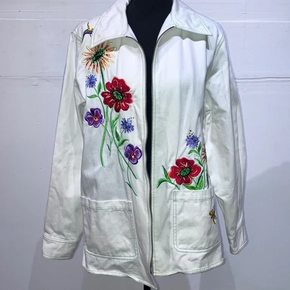 Bob Mackey White denim embroidered jacket - Picture 1 of 12